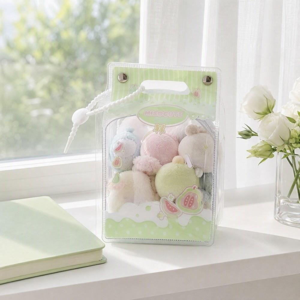 Transparent Milk Box Doll Storage Bag PVC Material Hanging Storage Bag Decorative Pouch