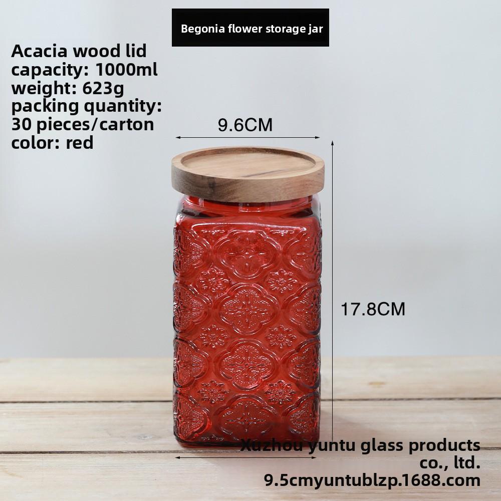 Modern Colored Transparent Glass Sealed Jar Home Coffee Beans Tea Kitchen Grains Dry Goods Storage Bottle Food Storage Container