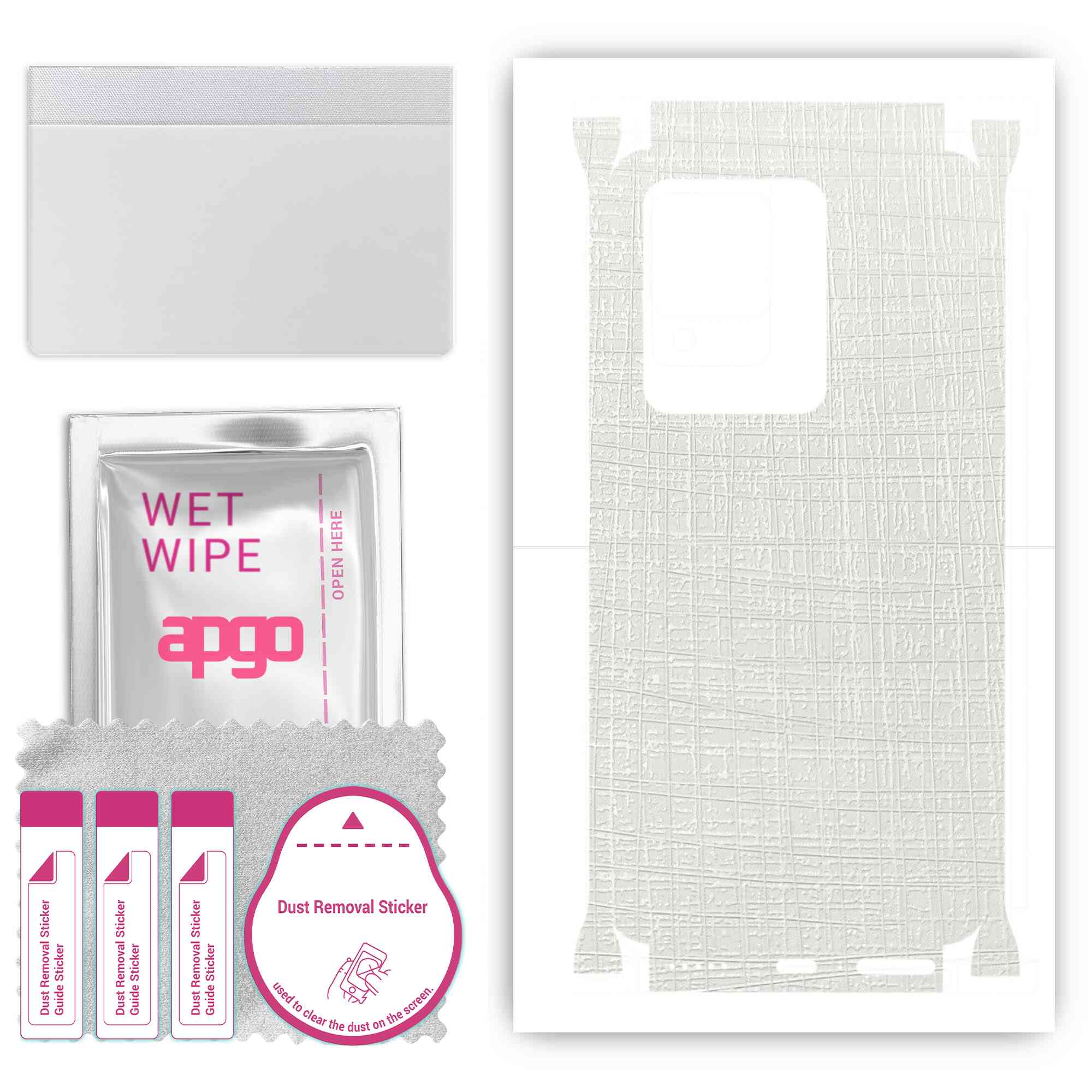 

Apgo Protective Skin Sticker for the back+sides compatible with Vivo V25 Pro 5G, Full Wrap Film, Foil, Vinyl - Pattern White Fabric