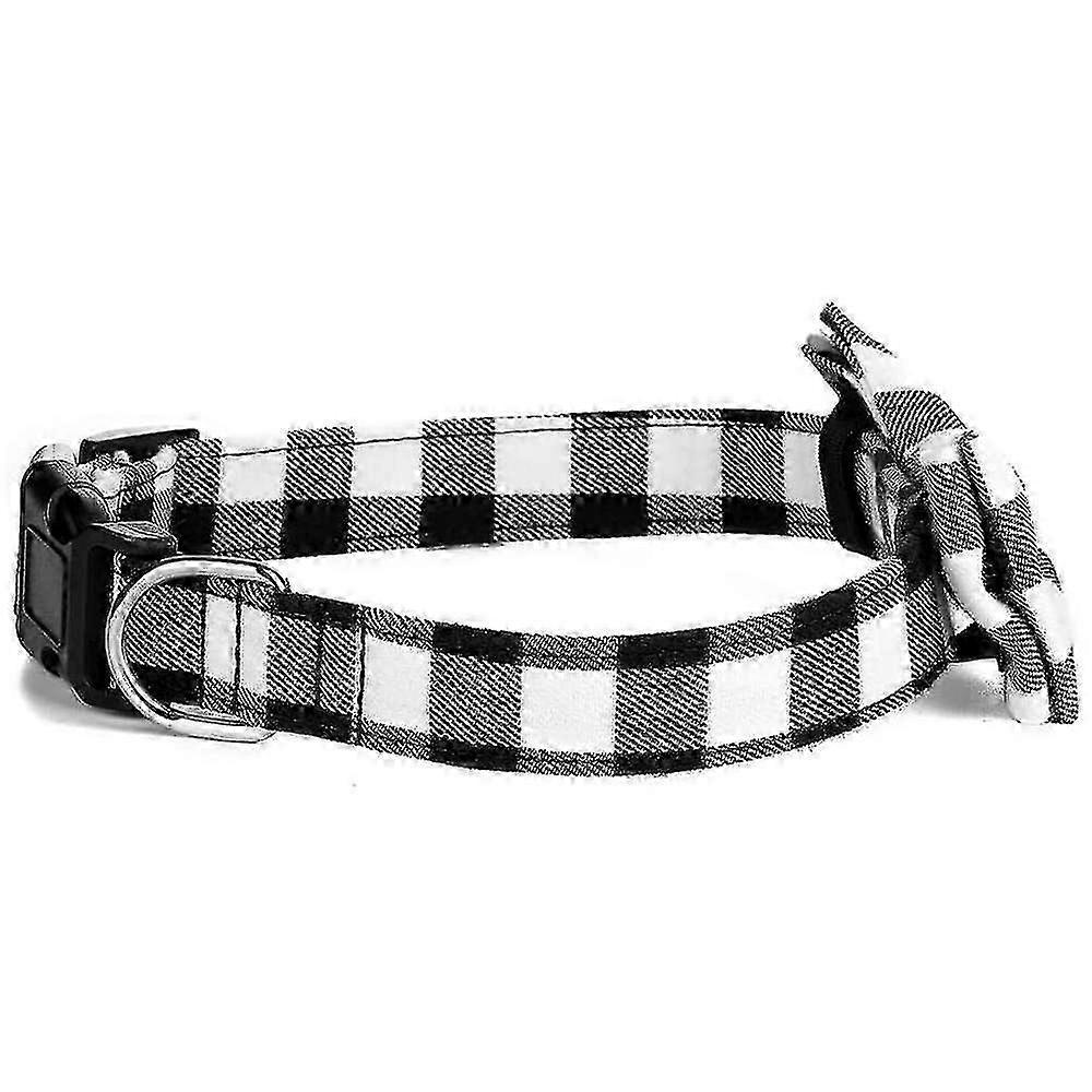 Pet Dog Cat Collar With Grid Bow Tiedetachable Bowtie Adjustable Plaid Dog Pet