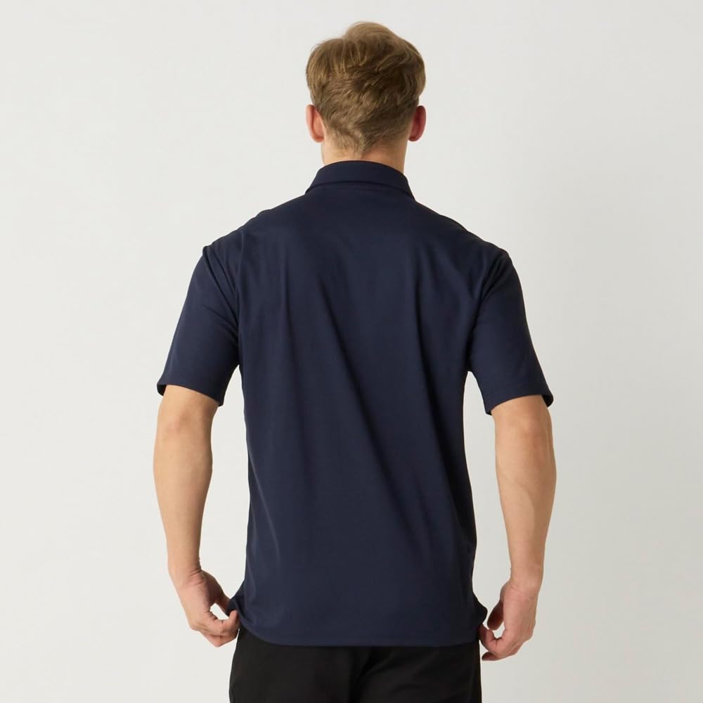 Training Wear Short Sleeve Size C2JAC001 Button-Down Shirt, Moisture-Wicking, Quick-Drying, Navy, 2XL,