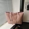 New Large Capacity Commuter Tote Bag Faux Leather Shoulder Handbag for Women Students CLE