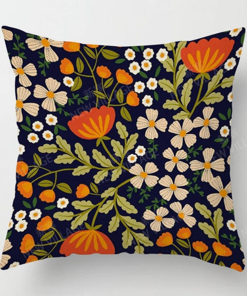 Colorful Floral Patterned Pillow Covers Pattern Cushion Cover Suitable for Sofa Bedroom Car Pillow Cover