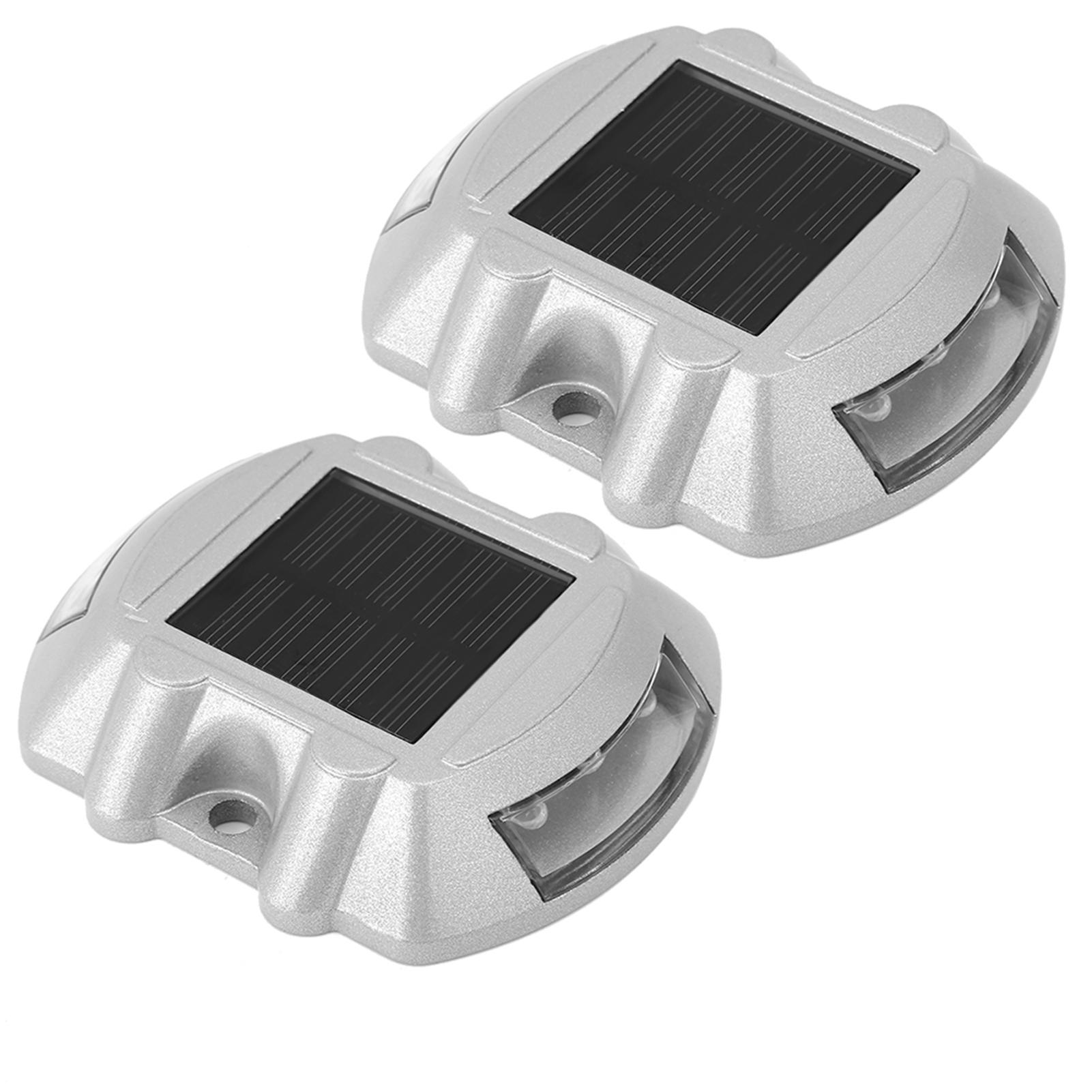 

2pcs 6 LED Solar Road Stud Lights Ground Garden Lawn Deck Pathway Outdoor Waterproof Lamps