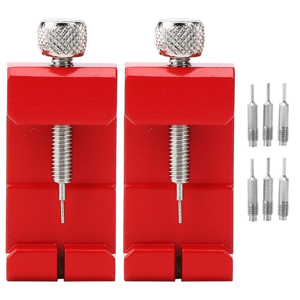 2pcs Red Watch Strap Adjuster Steel Pin Remover Watch Link Pin Remover Watch Repair