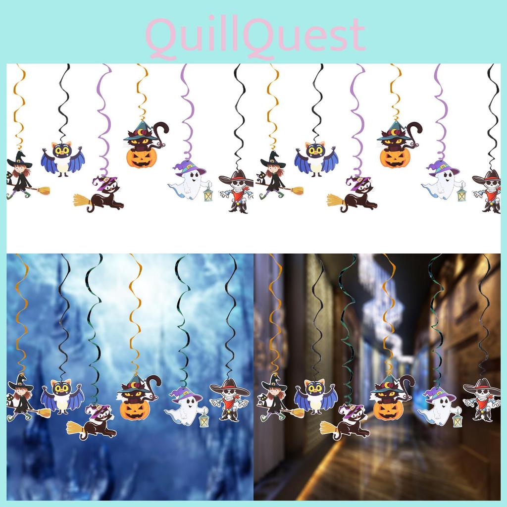 Vibrant Cartoon Halloween Skeleton Spiral Decor Set For Halloween Party Decorations