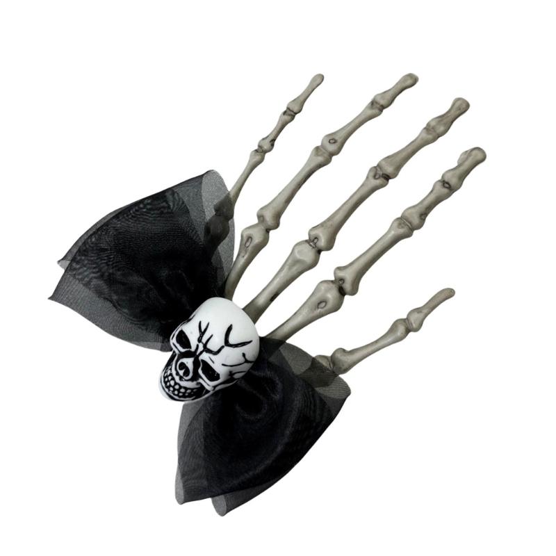 

Halloween Skeleton Hands Bone Hair Clips Gothic Devil Claw Alligators Barrettes for Women Girls Hair Accessories Gift чорний
