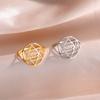 LIKGREAT Vintage Star of David Ring Evil Rings for Men Women Stainless Steel Punk Jewelry Je Star Protection Amulet Gift