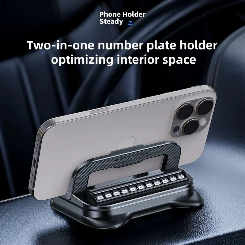 Dashboard Phone Holder with Silicone Base, 360° Rotating Non-Slip Car Mount for Smartphones