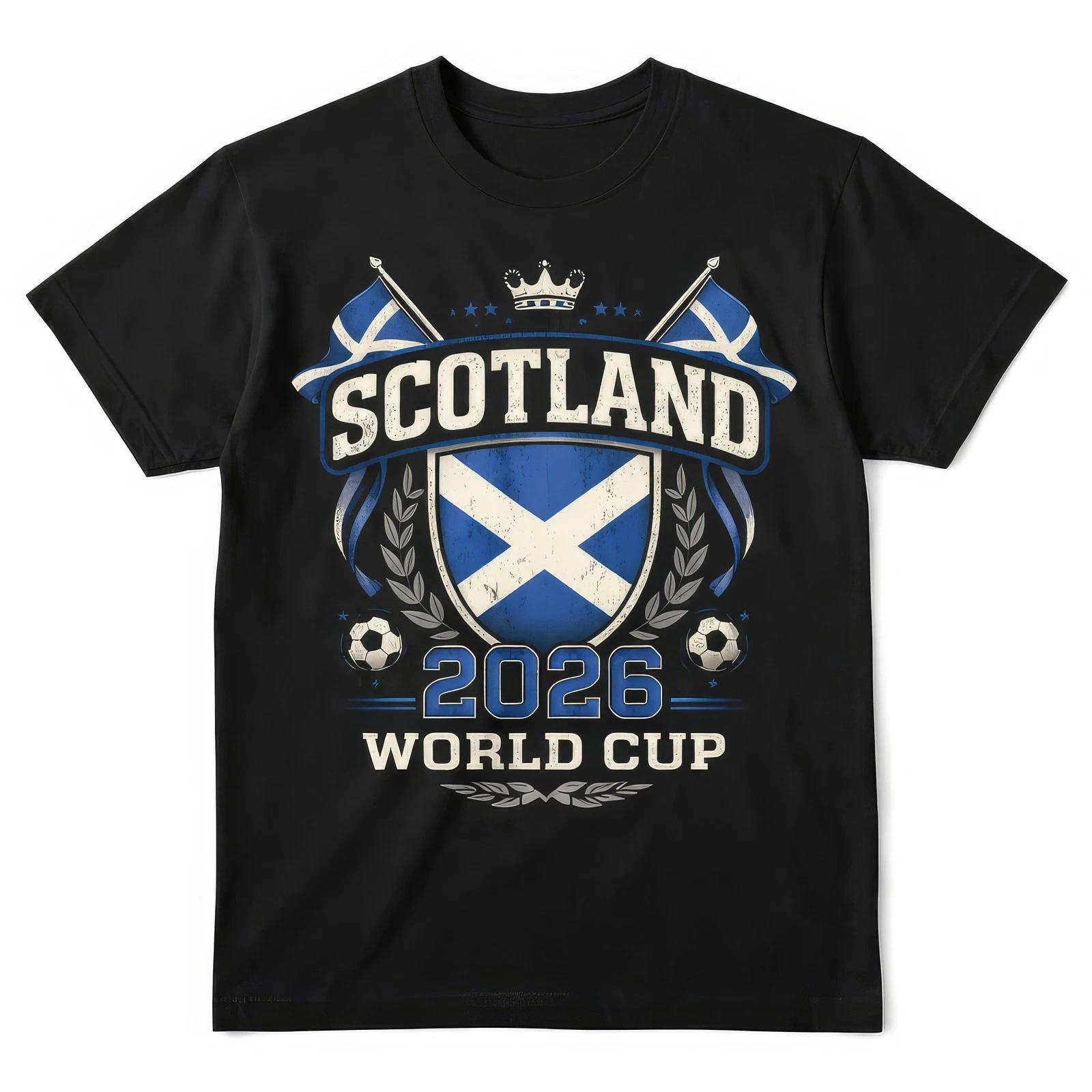 Scotland World Cup 2026 Football Fan T Shirt Scottish Soccer Graphic Tee L
