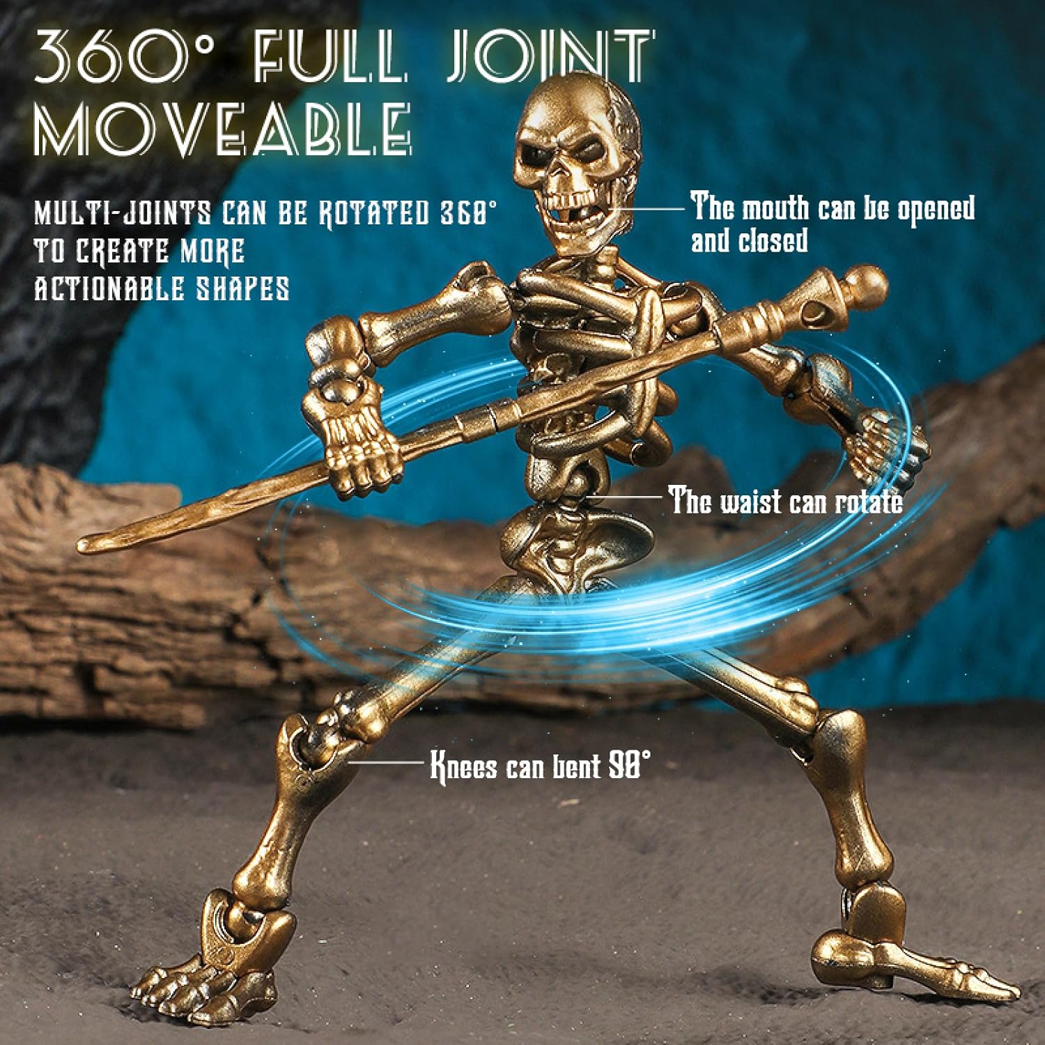 6 Pack T13 Action Figures Set, Skeletons for Halloween, Dummy 13, Titan 13 Skeleton Action Figure, Skeleton Toy 3D Printed Multi-Jointed Movable