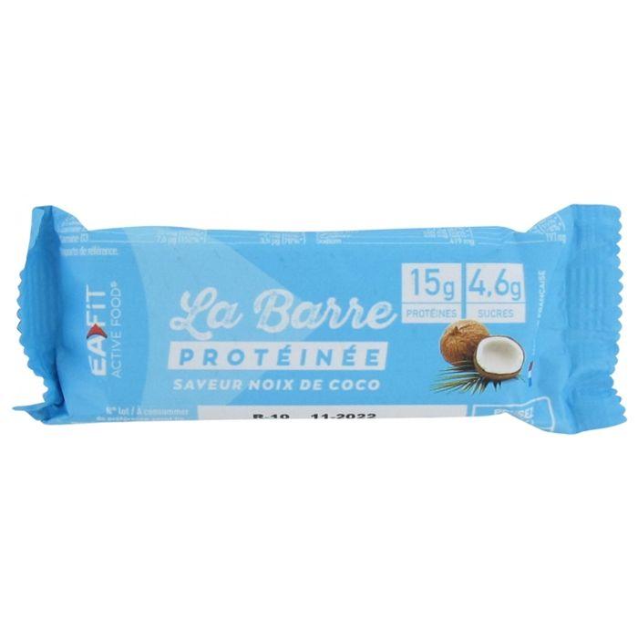 EAFIT Barre Protéinée - Saveur Noix de coco et Chocolat au lait - 16g de protéines par barre - 5,5g de MG - faible en sucre