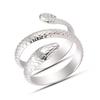 Personalized Punk Snake Ring: Stainless Steel Retro Hip Hop Double Circle Ring for Men and Women