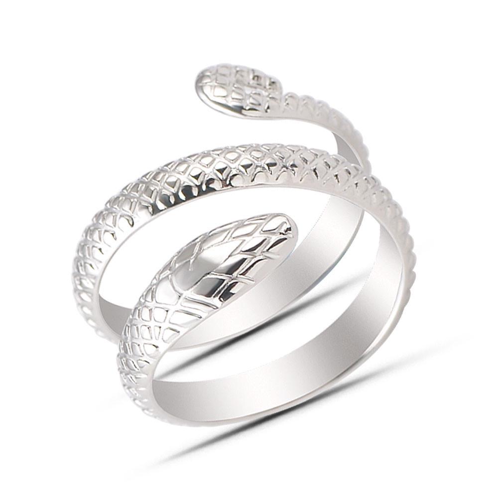 Personalized Punk Snake Ring: Stainless Steel Retro Hip Hop Double Circle Ring for Men and Women