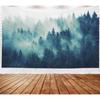 VIKAMA Blue Mist Pine Forest Natural Style Wall Art Hanging Cloth Forest Inspired Tapestry Bohemian Decorative Hanging Cloth