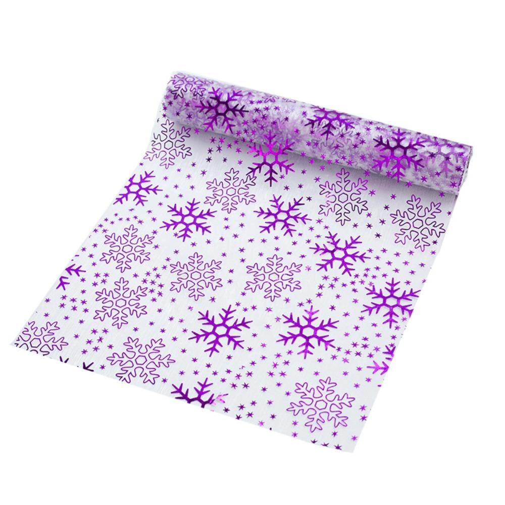 Household Snowflake Pattern Christmas Foil Table Runner Glitter Organza Tablecloth Translucent Rustic Tables Cover Banquet