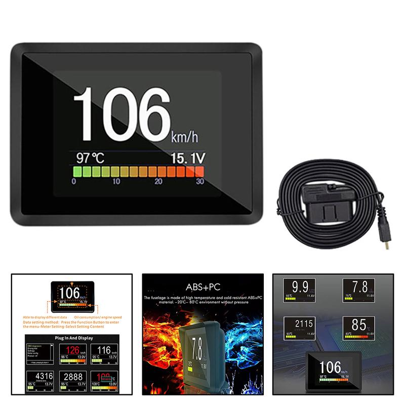 On-Board Computer Car Digital Computer Trip Display Speed Fuel Consumption Gauge For Car A203 OBD2 Suitable For Most Cars