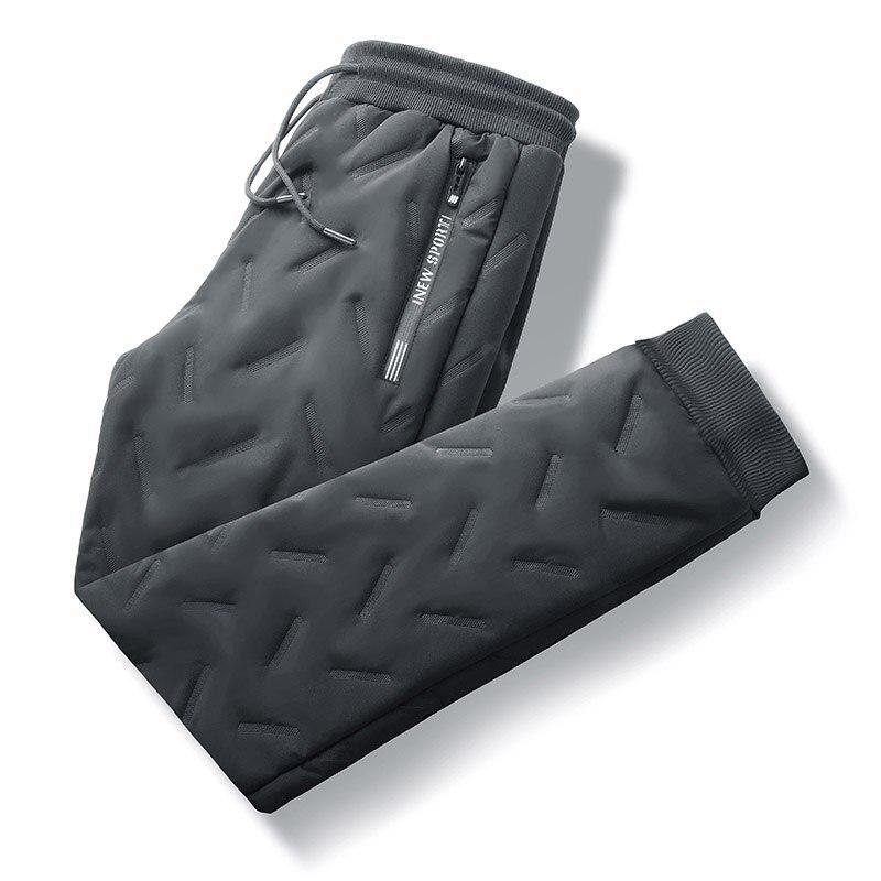 Mens Winter Lambswool Warm Thicken Sweatpants Fashion Joggers Waterproof Casual Outdoor Pants Men Fleece Windproof Trousers