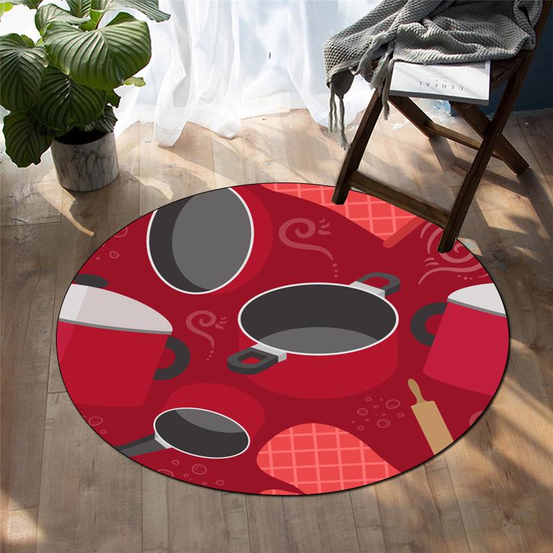 Cartoon-Druck Heimdekoration runder Teppich Wohnzimmermatte Kinderboden runder Teppich Yogamatte Schlafzimmer Gaming-Stuhlmatte