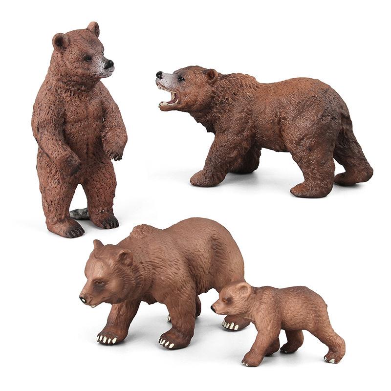 Mini Brown Bear Family & Farm Animal Toy Set