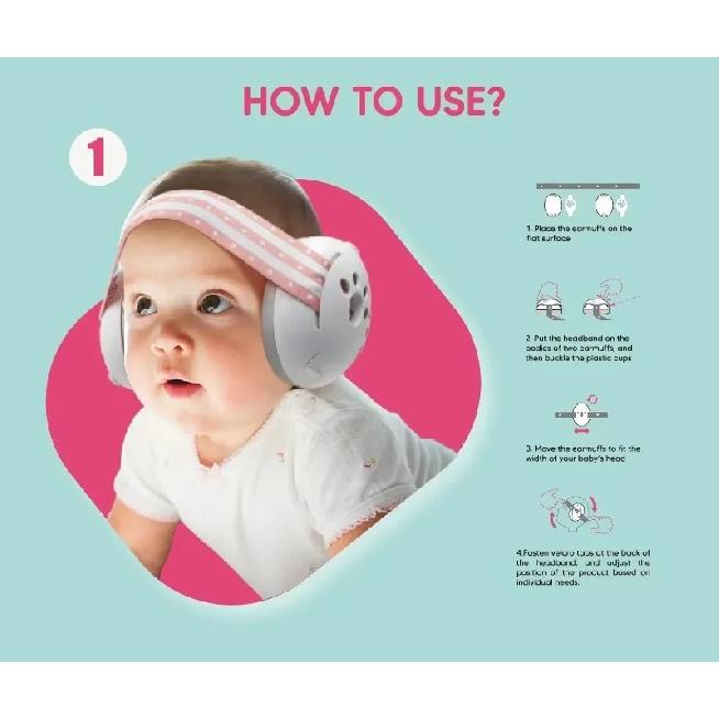 2-in-1 Baby Ear Protection Noise Cancelling Headphones Convertible Design Noise Reduction Earmuffs for Infant Improves Sleep