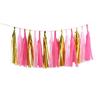 15-Piece Paper Tassel and PET Ribbon Set for Birthday Party Decorations