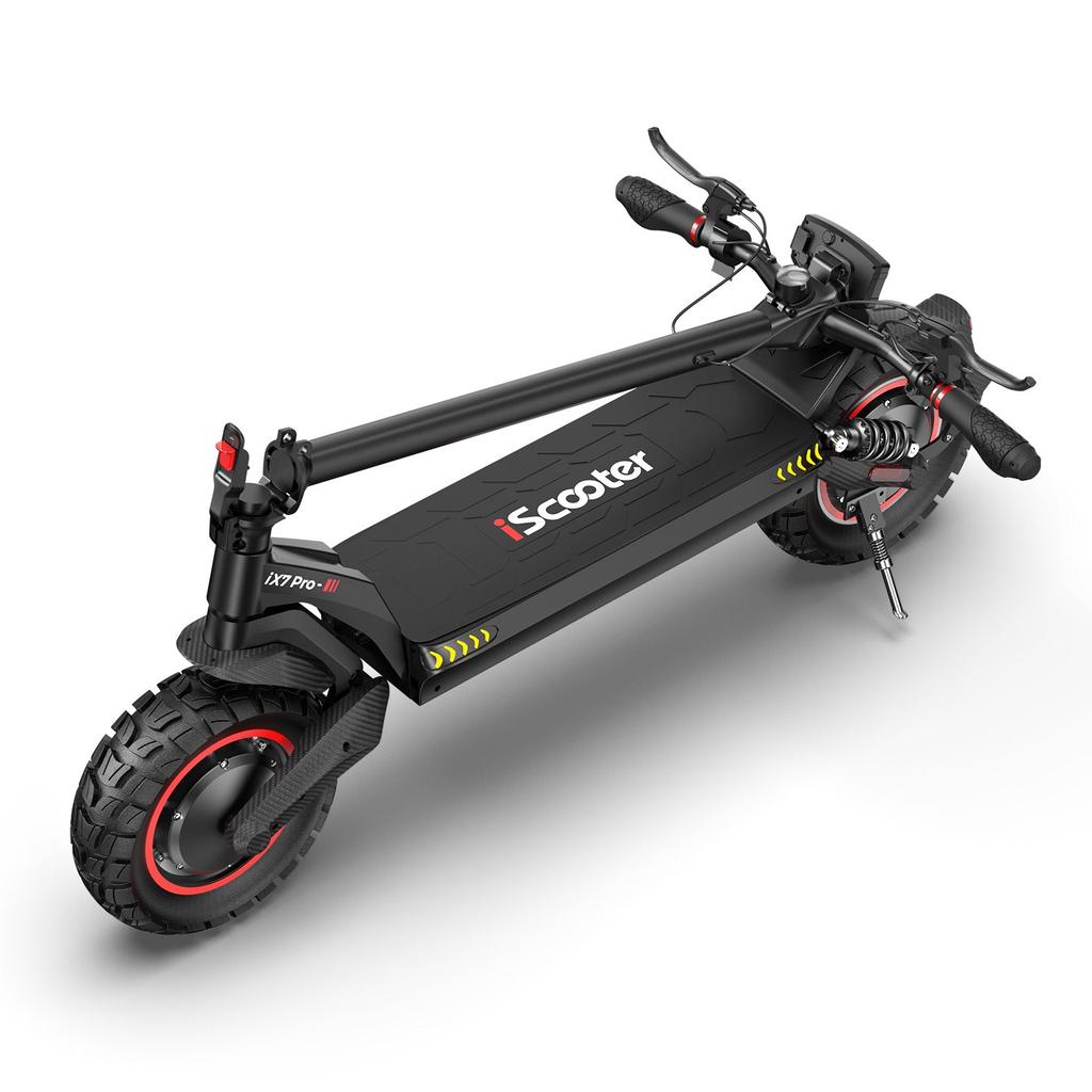 iScooter IX7 Pro 10" Elektroroller mit Doppelmotor – 2000 W Leistung, 80 km Reichweite, App-Steuerung, Offroad-Reifen(KEINE ABE)