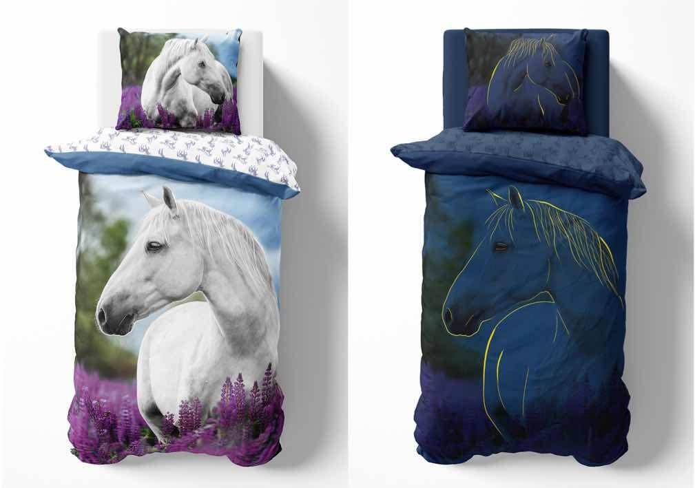 Fluorescent Cotton Bedding 160x200cm Horse