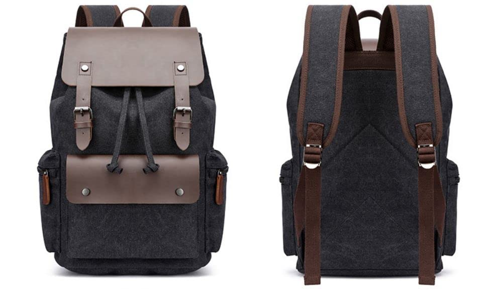 LeafIn Business Square Canvas Backpack with Large Perfect for Business and Men's Backpack, Handles, Capacity, School, Commuting, Trips,