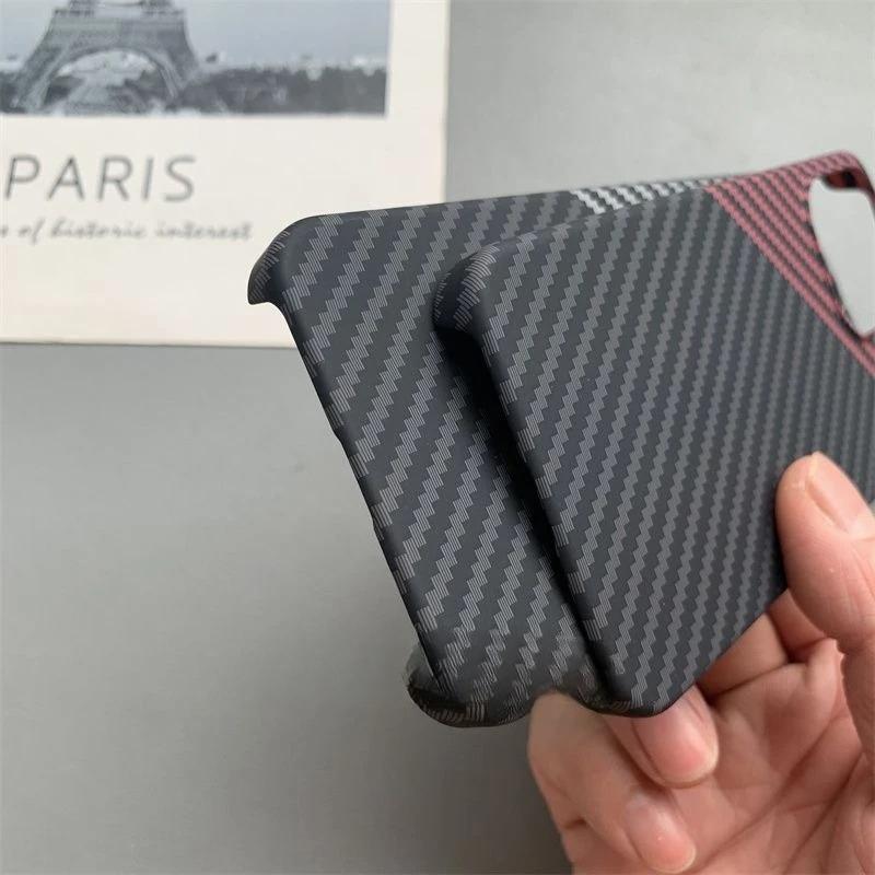 Business Ultra Thin Skin Feel Carbon Fiber Kevlar Pattern Case For Oneplus 15 Splicing Color Frameless Anti-drop Protect Cover
