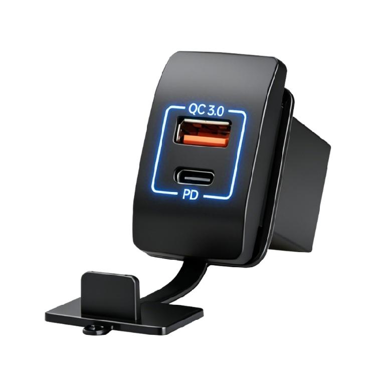 PD30W Type C And 18W USB Fast Double Port Car Charger With Safety Protections For Vehicles Panel Motorcycles