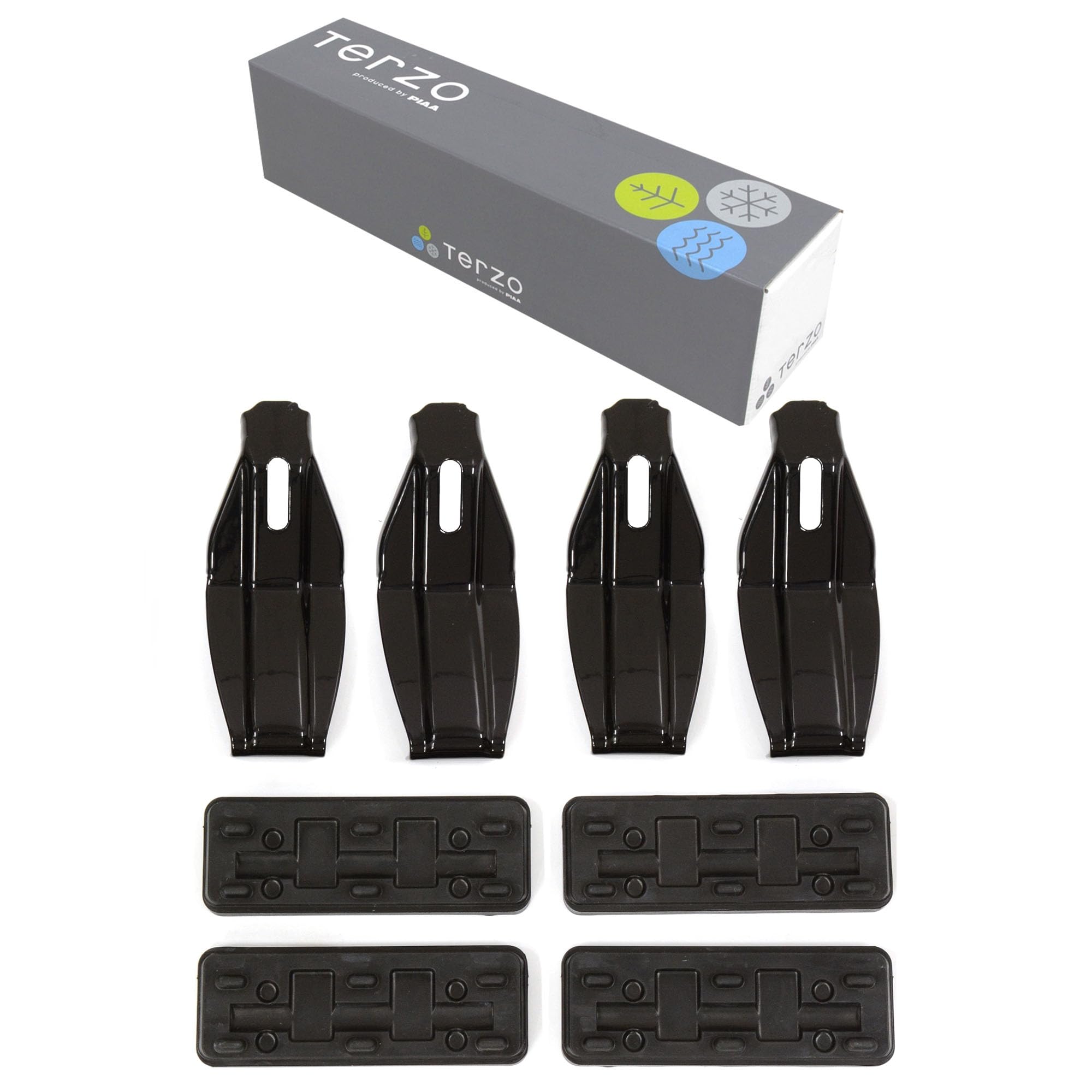 

Terzo Base Carrier Mounting Holder Set for Suzuki Spacia November 2003 Mazda Flair Wagon December 2003 and more (by PIAA) (4 pieces) Black, (Model чёрный