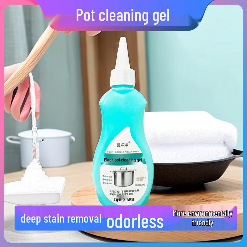 Black Pot Bottom Cleaner Gel: Heavy Oil & Scale Remover for Kitchen