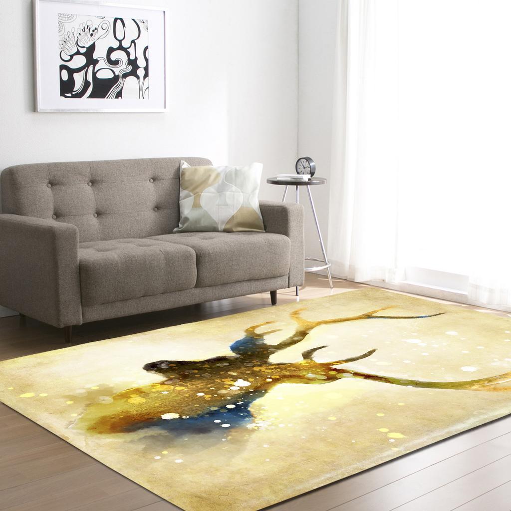Elk Living Room Carpet Bedroom Dining Room Floor Mat Pattern Size