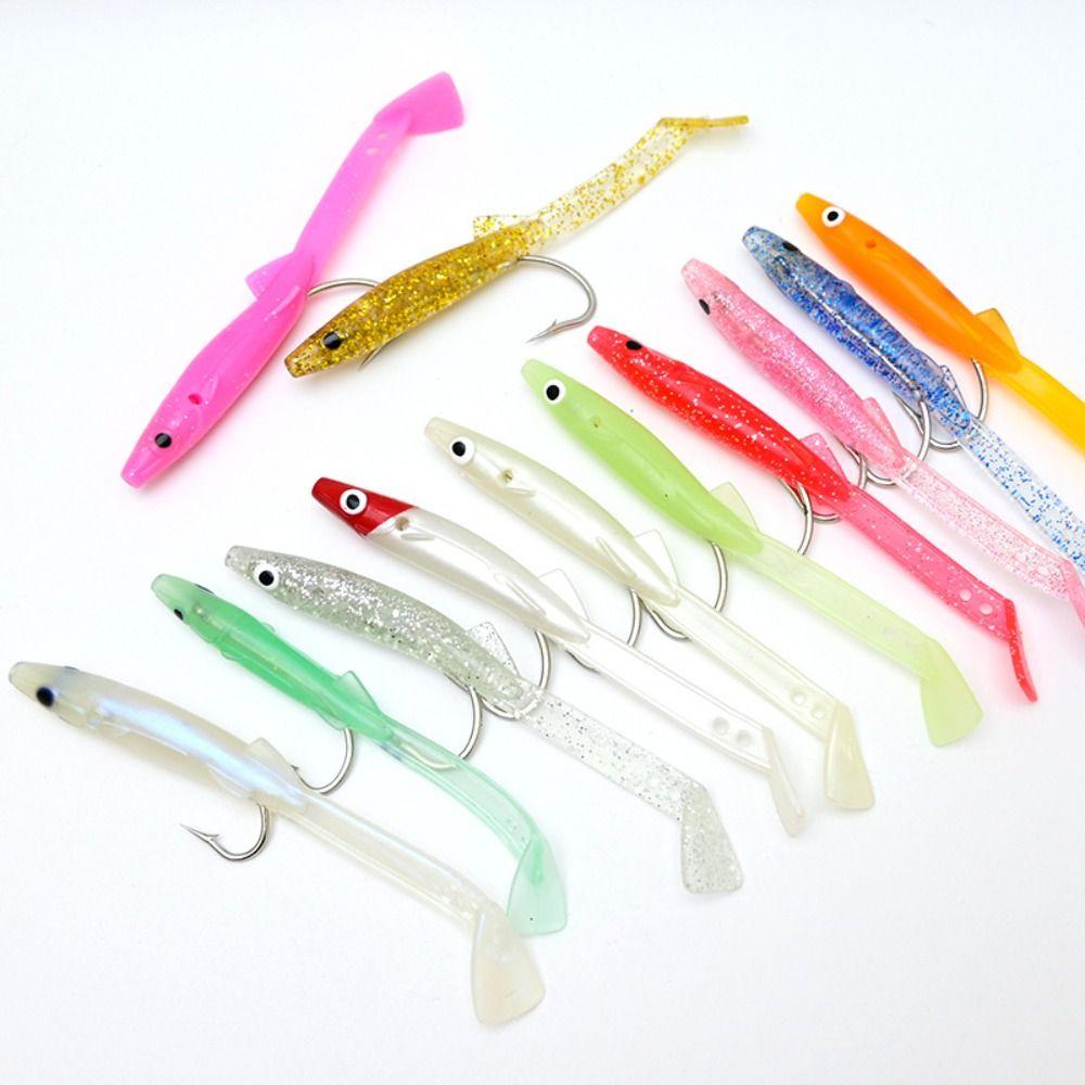 12pcs Soft Fishing Lures Mixed Color Artificial Bait Sports Silicone Bait Shad Fishing