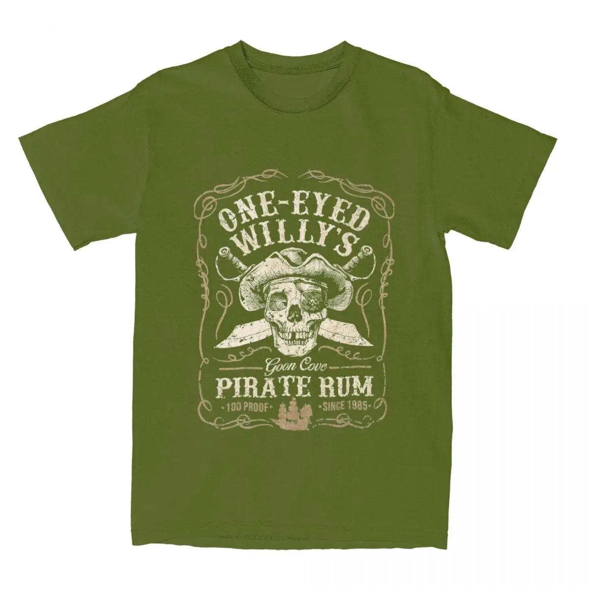 Рубашка One Eyed Willy s Goon Cove Pirate Rum, аксессуары для мужчин и женщин, винтажные футболки из чистого хлопка с коротким рукавом, одежда для взрослых S армия зеленый