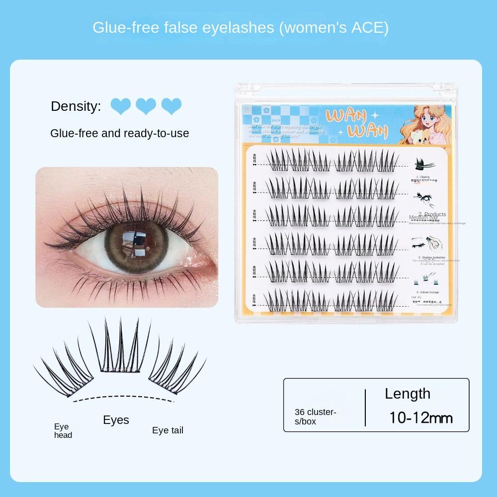 DIY Adhesive False Eyelashes Sweet Glue Free Fake Lashes Self-adhesive Lash Clusters  Women/Girls