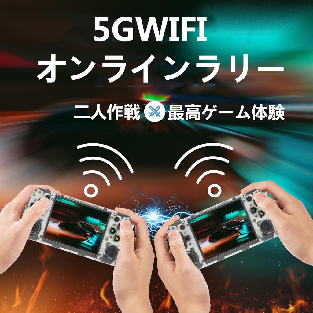 Anbernic RG35XX H 64GB Handheld Game Console, 3.5-inch IPS Screen, Transparent White