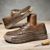 Men's Casual Leather Shoes Handmade Sneakers Flat Shoes