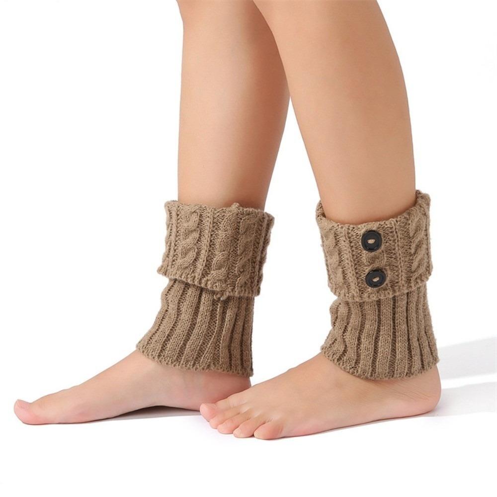 Foot Cover Leg Warmers Crochet Knitted Turned-up Button Socks Fashion Boot Sock Sleeves  Women