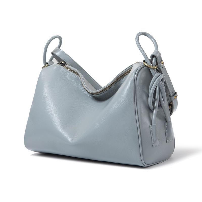 Genuine Leather and Cowhide Boston Bag Versatile and Fashionable Single-shoulder Bag Casual Crossbody Bag