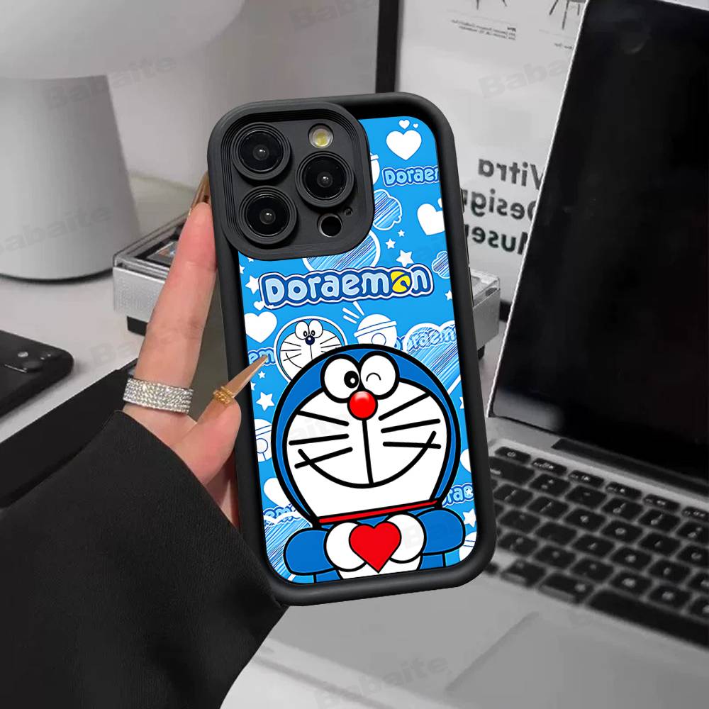 Cute Cartoon D-Doraemons Silicone Soft Phone Case For IPhone 17 16 14 13 12 11 15 Pro Max Plus Air Cover