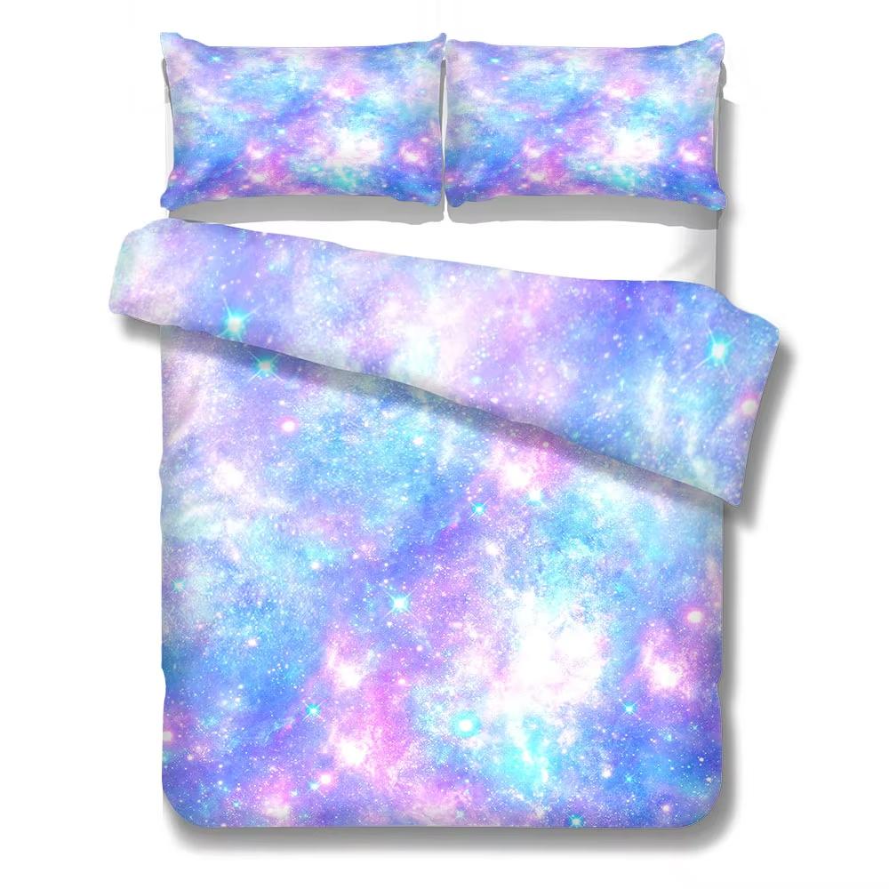 Cosmic Galaxy Duvet Cover Set Queen King Size Milky Way Stars Galaxy Art Home Decor Family Bedding 3 Pcs With 2 Pillowcases
