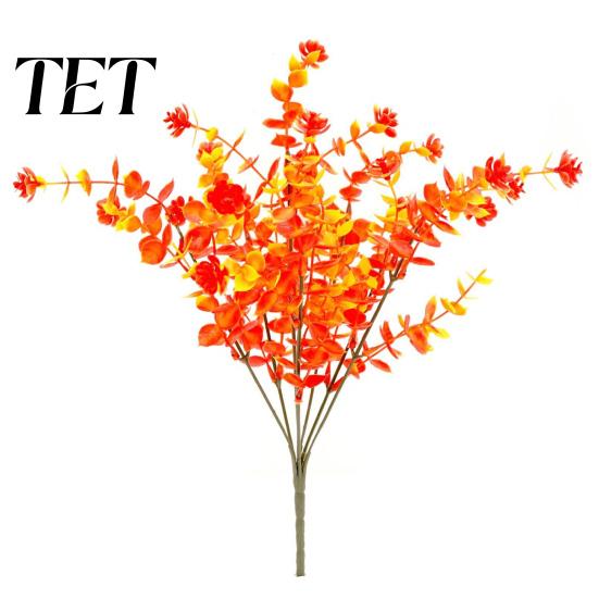 UV Resistant Fake Plants Fall Artificial Flower with Eucalyptus Leaf, Lifelike Faux Plants, Non Wading for Autumn Thanksgiving Harvest Festival
