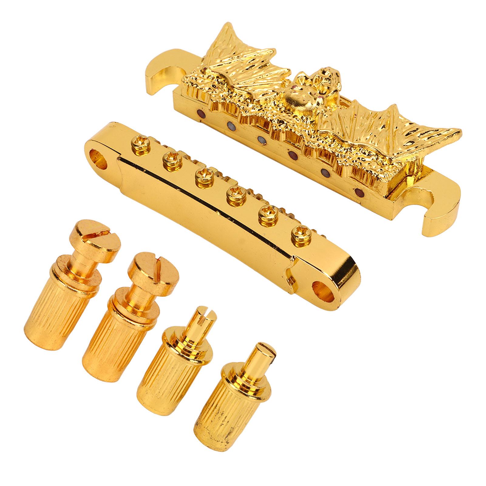 

Guitar Bridge Tailpiece Roller Saddle Height Adjustable Beautiful Gold Roller Saddle Bridge
