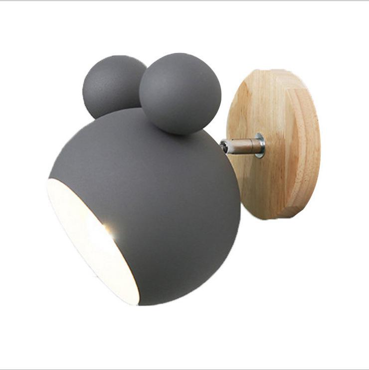 Nordic Mickey Wall Lamp: Cute Macaron Design for Children's Bedroom or Bedside, Ancient Town Lighting Style