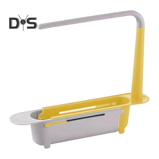 Teleskopický úložný stojan na dřez Velkokapacitní Nastavitelný design Větraný Dutý Odkapávač na kuchyňský dřez s držákem na ručníky