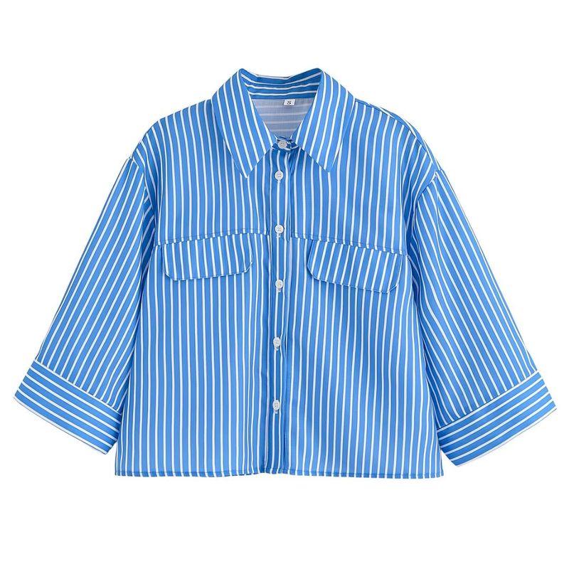 Kaslead New Arrival Women's Fashion Style Stylish Simple and Versatile Wide Sleeve Shirt 2224666