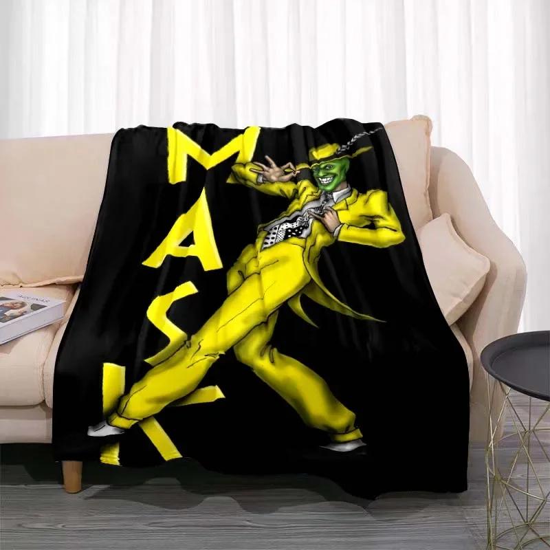 3D MASK Cartoon Blanket Jim Carrey Pattern Bedroom Living Room Home Decoration Picnic Blanket Children's Room Blankets for Beds
