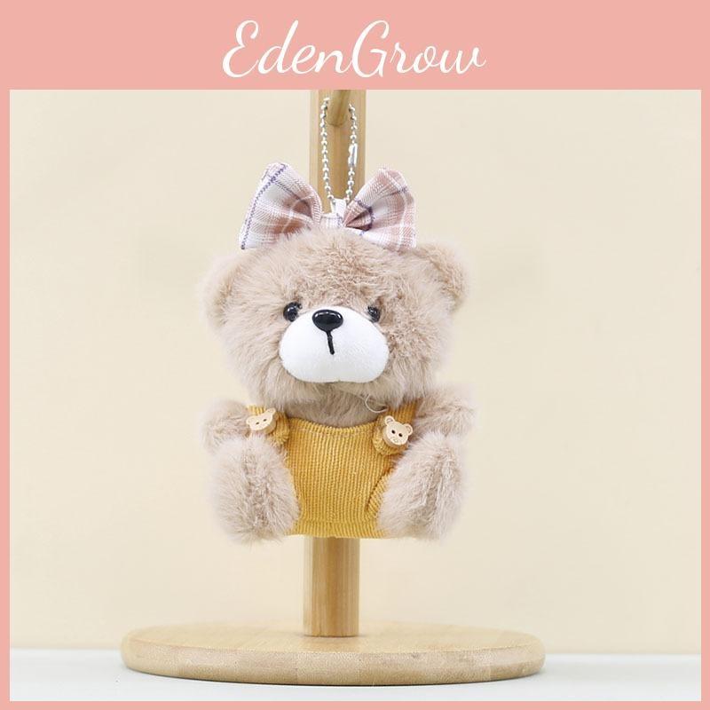 Adorable Cartoon Bear Plush Keychain With Pp Cotton Filling For Bag Decor